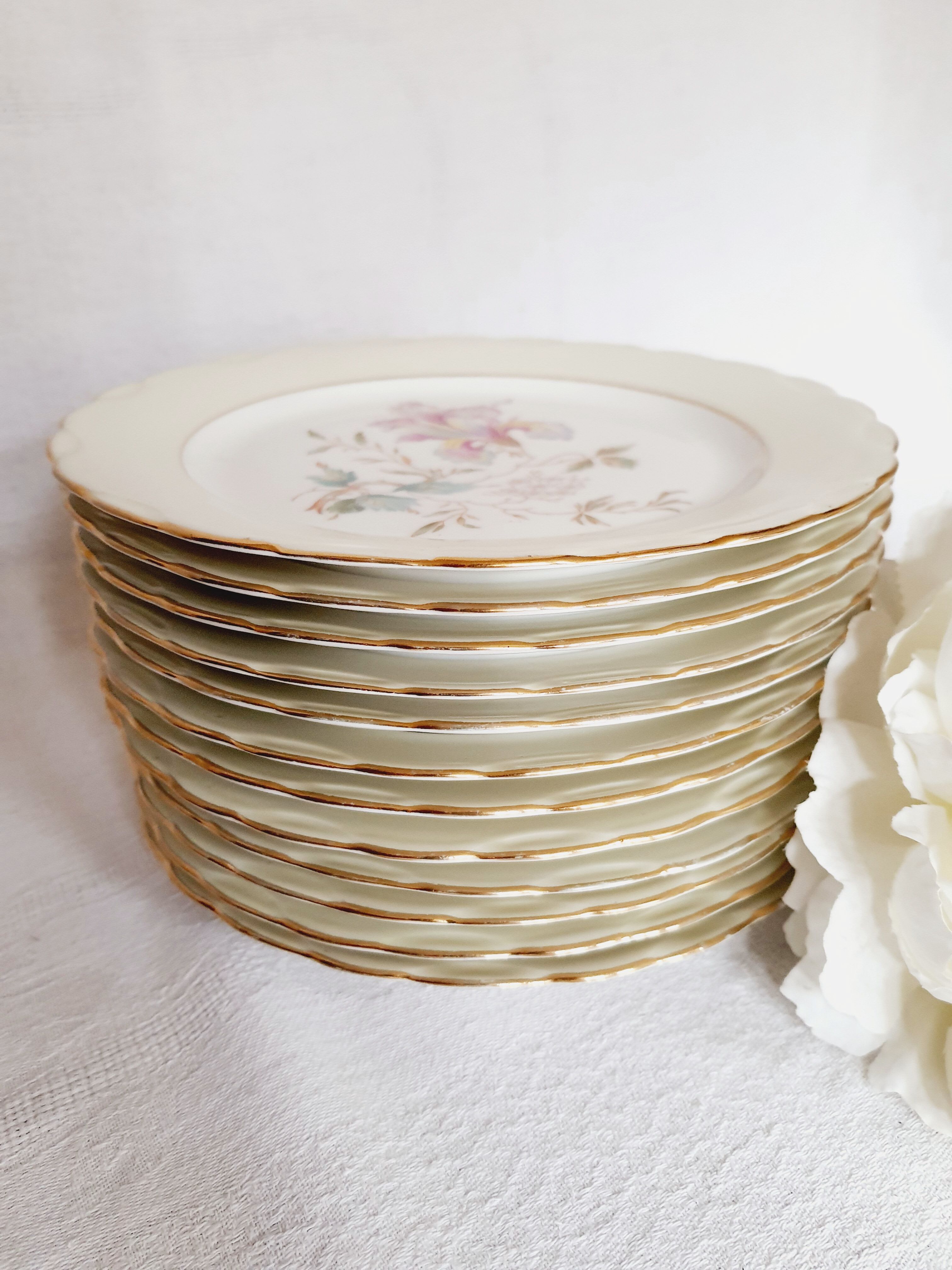 Lot 6 porcelain dessert plates from Limoges