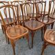 10 varnished patterned bistro chairs
