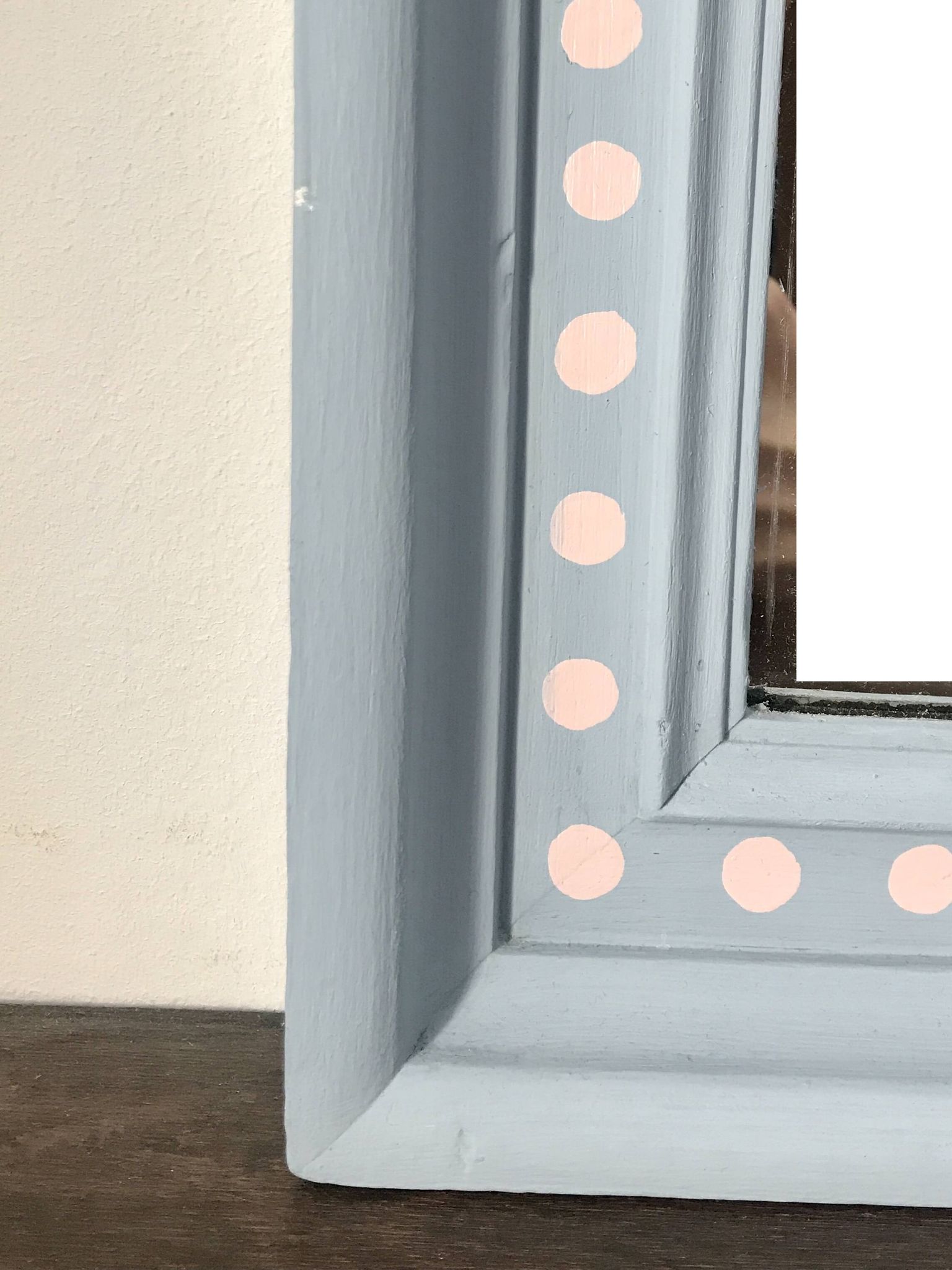 Painted wooden mirror, Folk Art patterns - 72 x 41.5 cm
