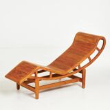 Chaise longue en teck - dans l'esprit de la chaise LC4 de Le Corbusier