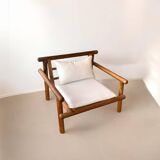 Bohemian armchair in solid walnut