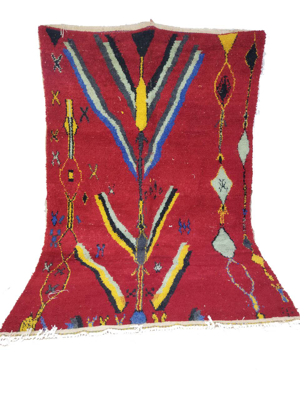 Handmade red moroccan berber rug 300 x 200 cm