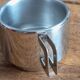 Set of 6 Casalinghi stainless steel cups and saucers, vintage Italian design