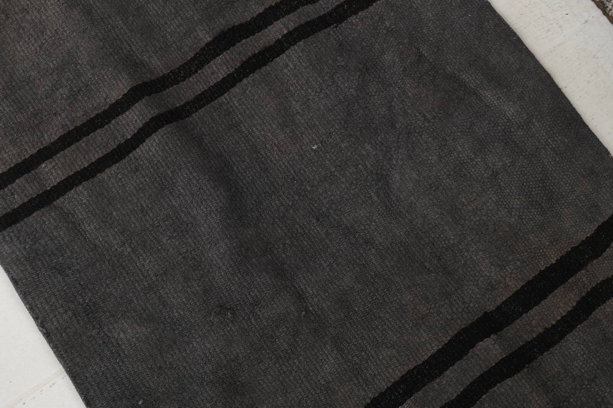 2x8 Green & Black One-of-a-Kind Vintage Kilim Runner, 67x247 Cm