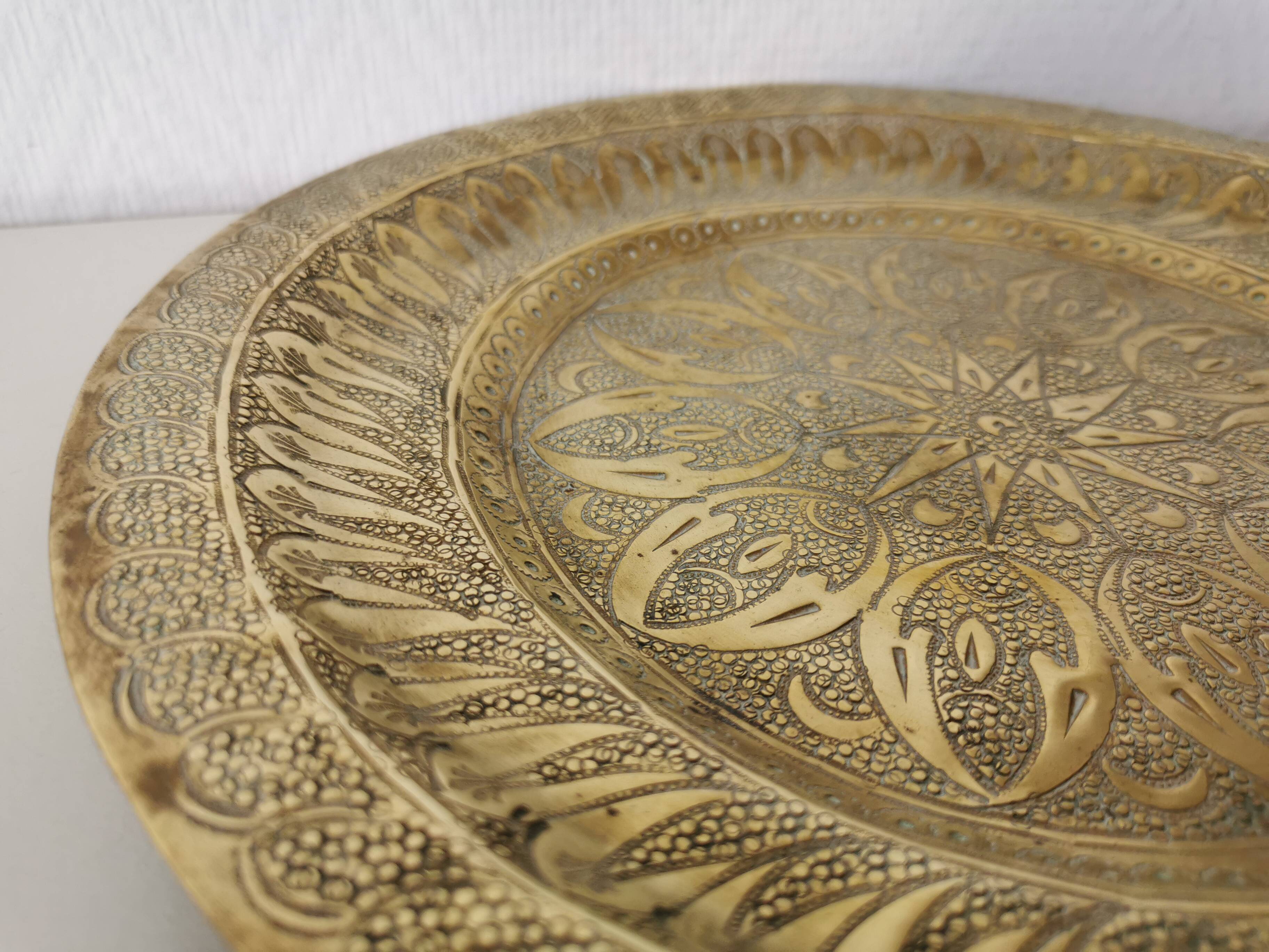 Moroccan copper/brass engraved serving tray