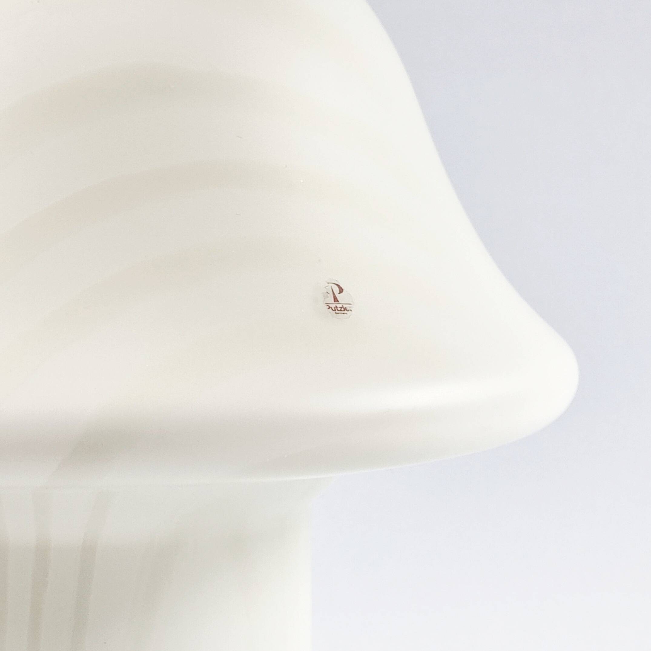 Large Mid Century Space Age Glass Mushroom Table Lamp from Peill & Putzler, Germany, 1970s