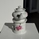 Complete porcelain teapot and warmer with pink floral decoration H18