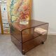 Smoked Plexiglas coffee table by Michel Dumas