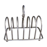 SILVER METAL TOAST DISPENSER WITH RING HANDLE