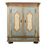 Folk art painted bridal armoire