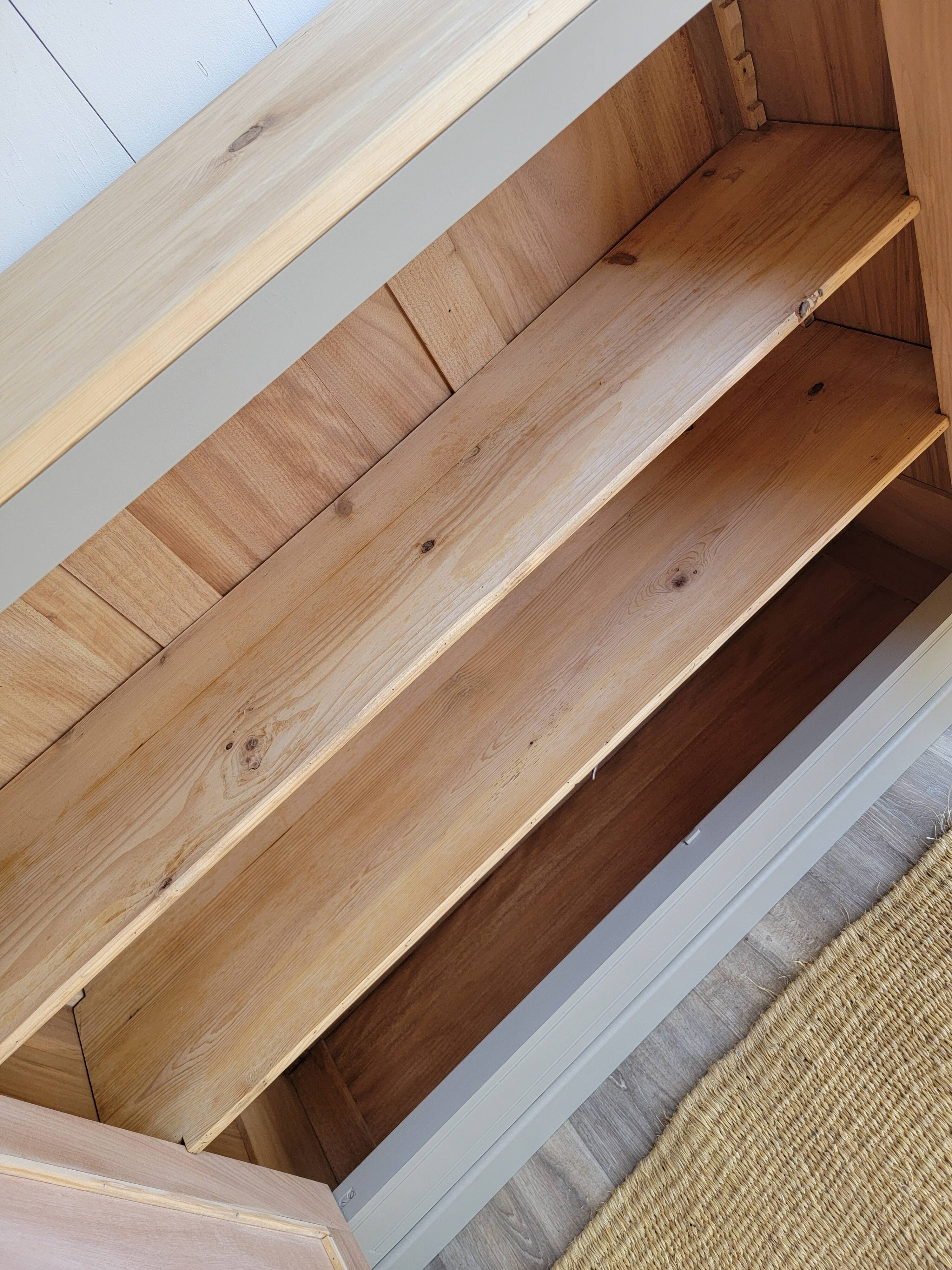 renovated wooden sideboard in brown