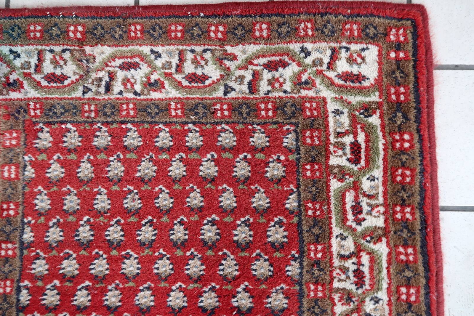 Tapis vintage fait main Seraband indien – 74 cm x 140 cm