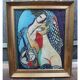 Modern Hungarian oil painting from the 1930s, tribute to Béla Kádár, nude female frame.