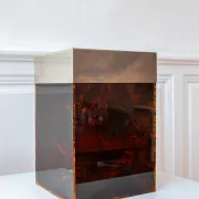 Vintage style basket Christian Dior Home, tortoiseshell acrylic