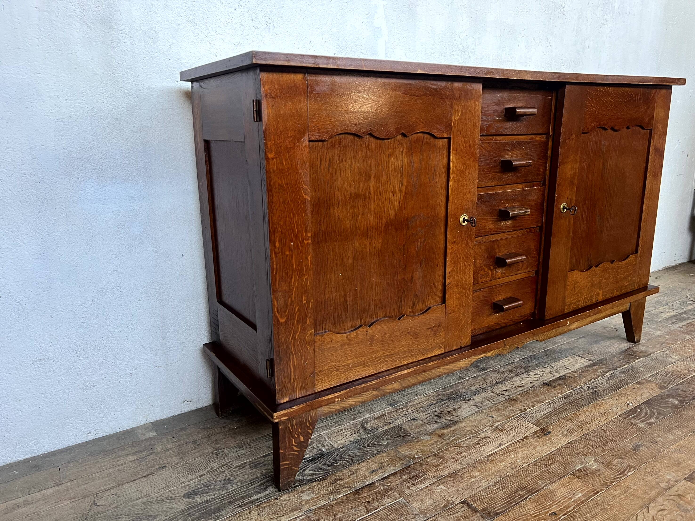 René Gabriel oak sideboard 1950 vintage design