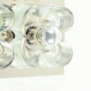 XL Mid Century floral wall light in glass and chrome by Sische, 1960s.