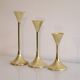 Set of 3 Scandinavian brass candle holders 1970
