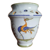 Martres Tolosane earthenware vase, Moustiers decor