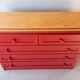 Commode pin massif rouge