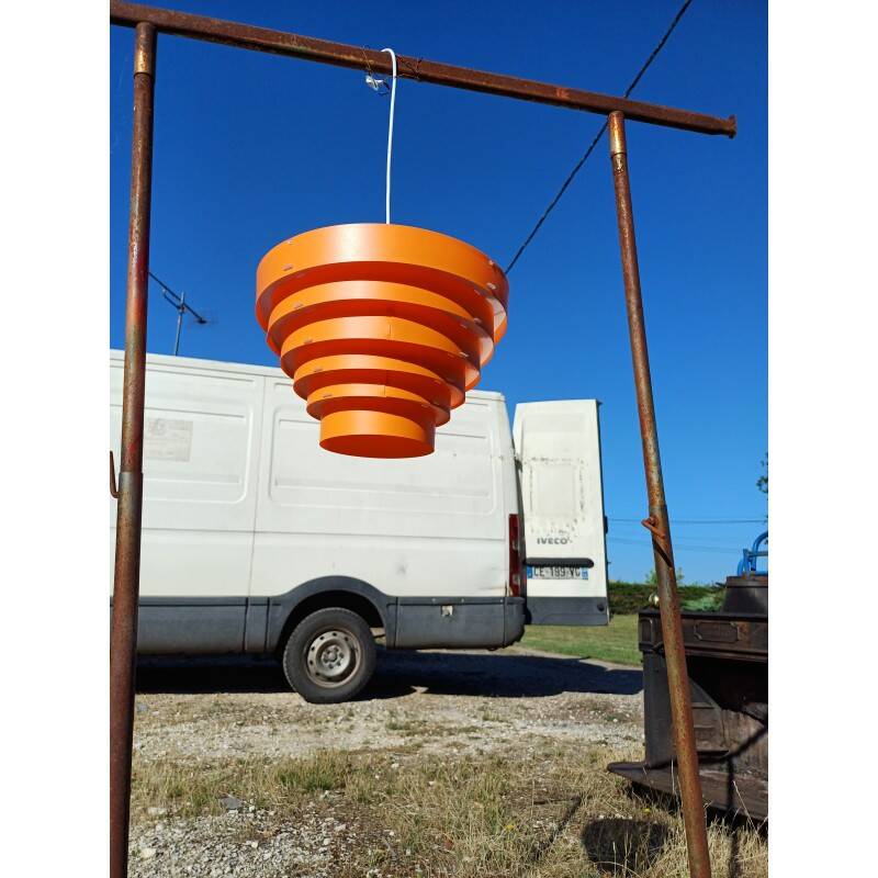Vintage orange plastic pendant light