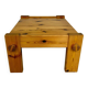 Vintage brutalist coffee table Swedish pine design Yngve Ekström Swedese