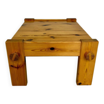Vintage brutalist coffee table Swedish pine design Yngve Ekström Swedese