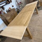 Solid oak table with birch extensions