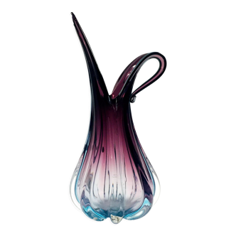 Mid-century Murano art glass pitcher or vase, italy, 1960s