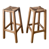 Tabouret chêne paille