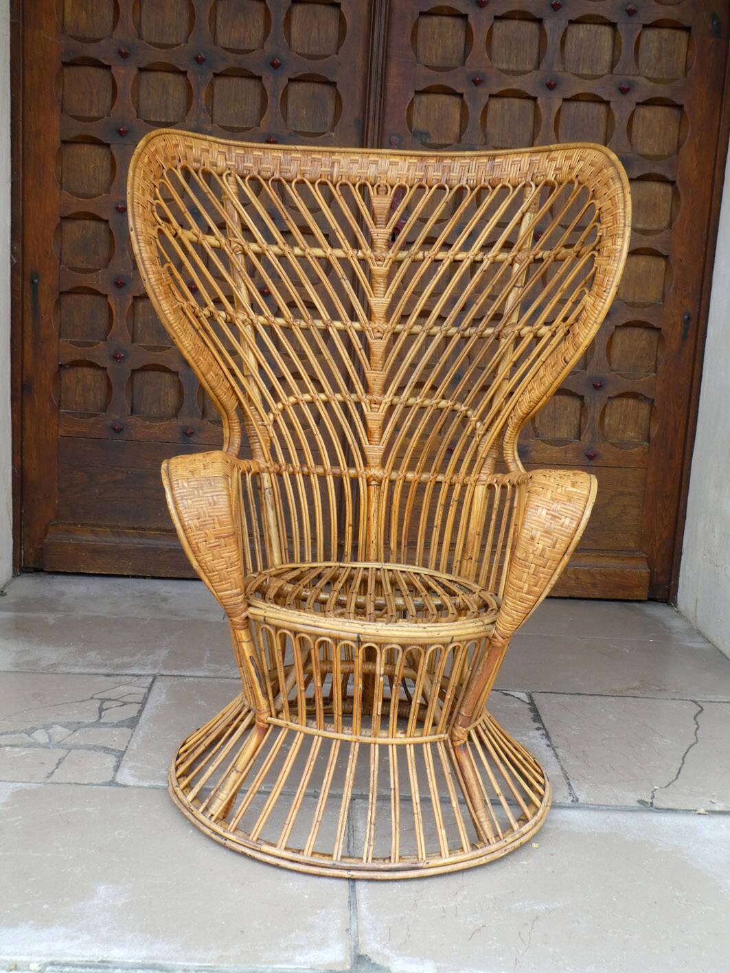 huge rattan armchair