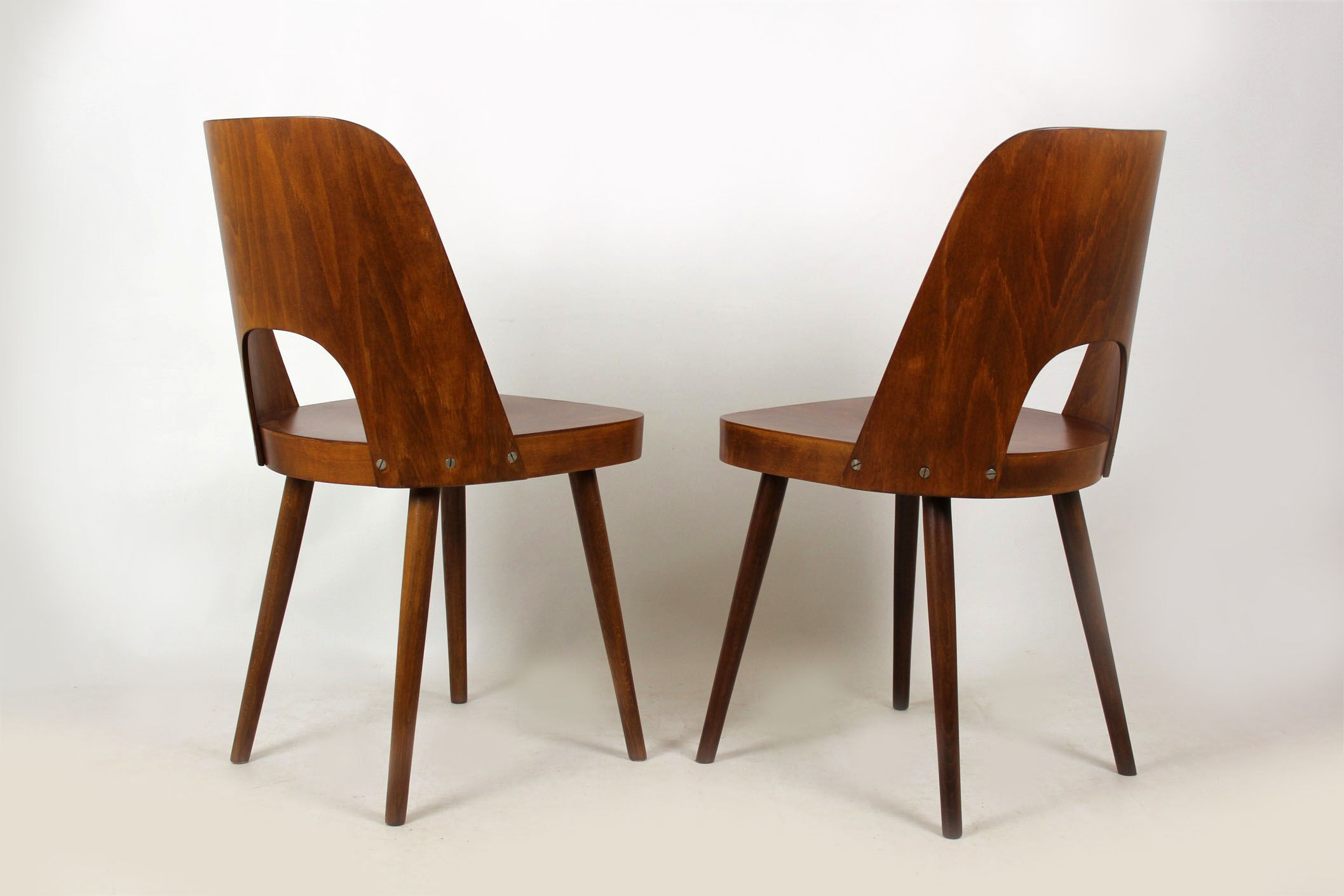 No. 515 Wooden Chairs by Oswald Haerdtl for TON, 1950s, Set of 2