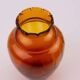 Vintage Art Deco vase in amber glass with a wavy neck - height 25 cm