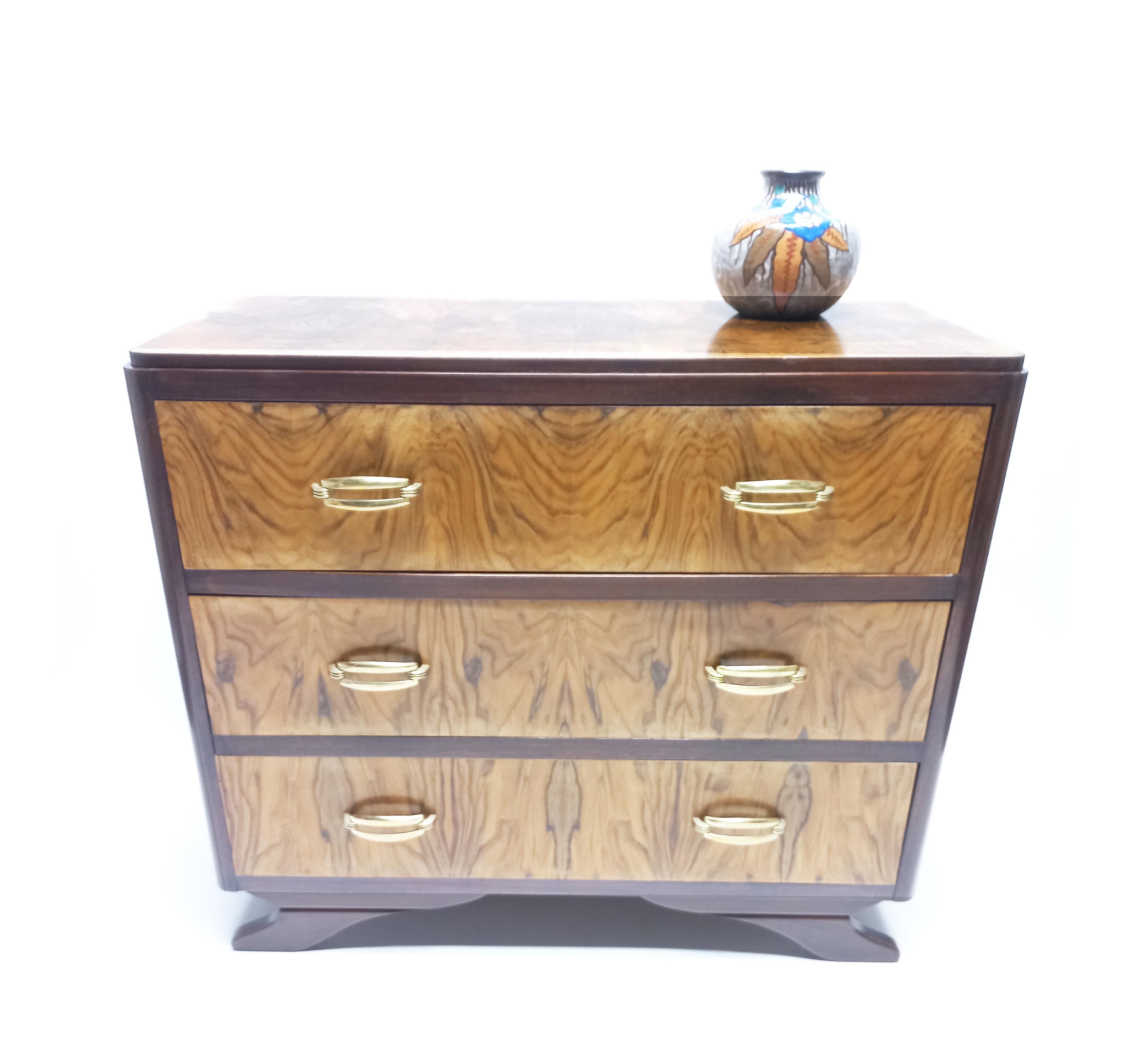 Commode art déco 1930 en noyer