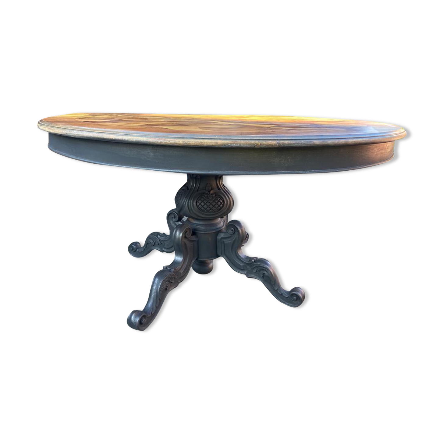 Table ronde pied central avec rallonge | Selency