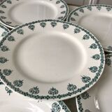 lot of 6 flat plates Saint-Amand blue flowers model "Nancy" years 30-40