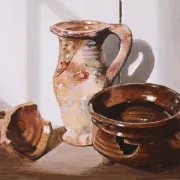 Still life with jug and brazier (finds) – Marjolein van den Berg, c. 2011