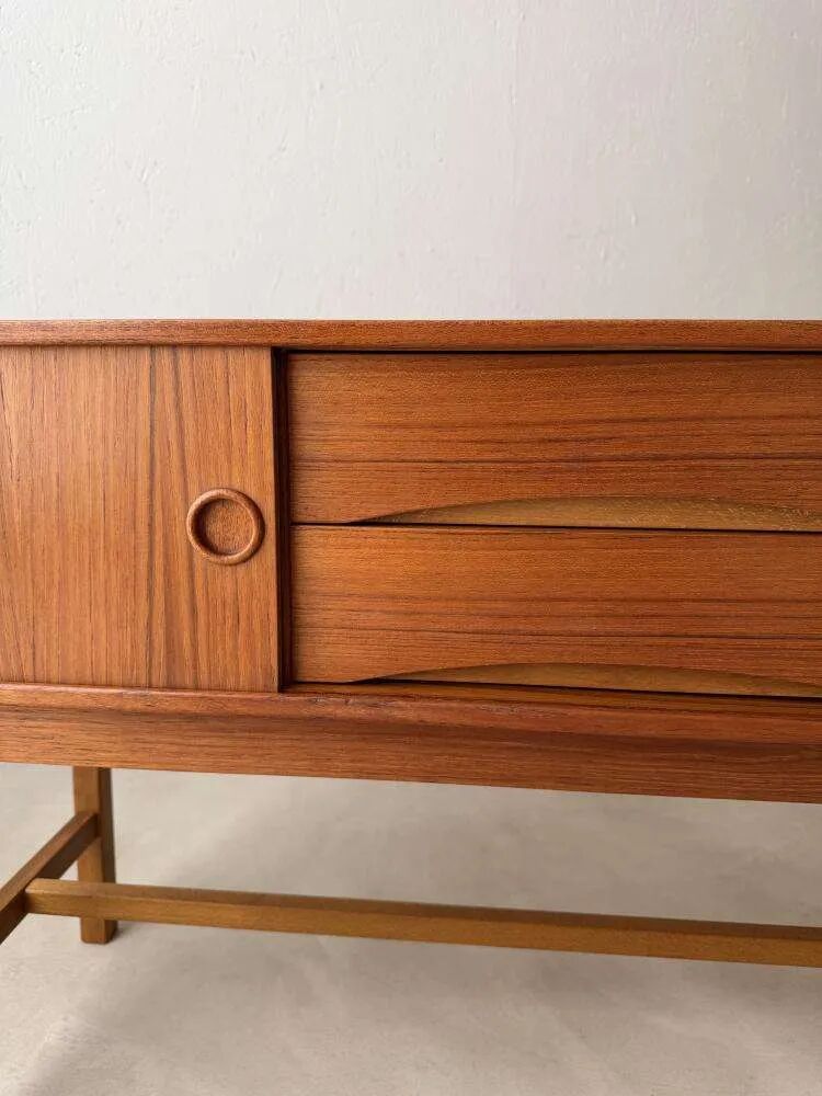 Scandinavian teak sideboard 1960s compact Danish design cabinet