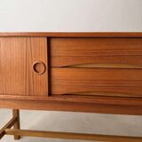 Scandinavian teak sideboard 1960s compact Danish design cabinet