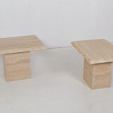 2 end of vintage travertine sofa