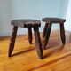 Paire de tabourets tripode brutaliste 1955/60