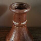 Small vintage marbled stoneware candle holder with handle