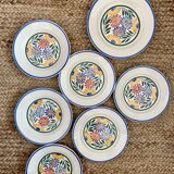 Josetti earthenware service with colorful flowers 1930