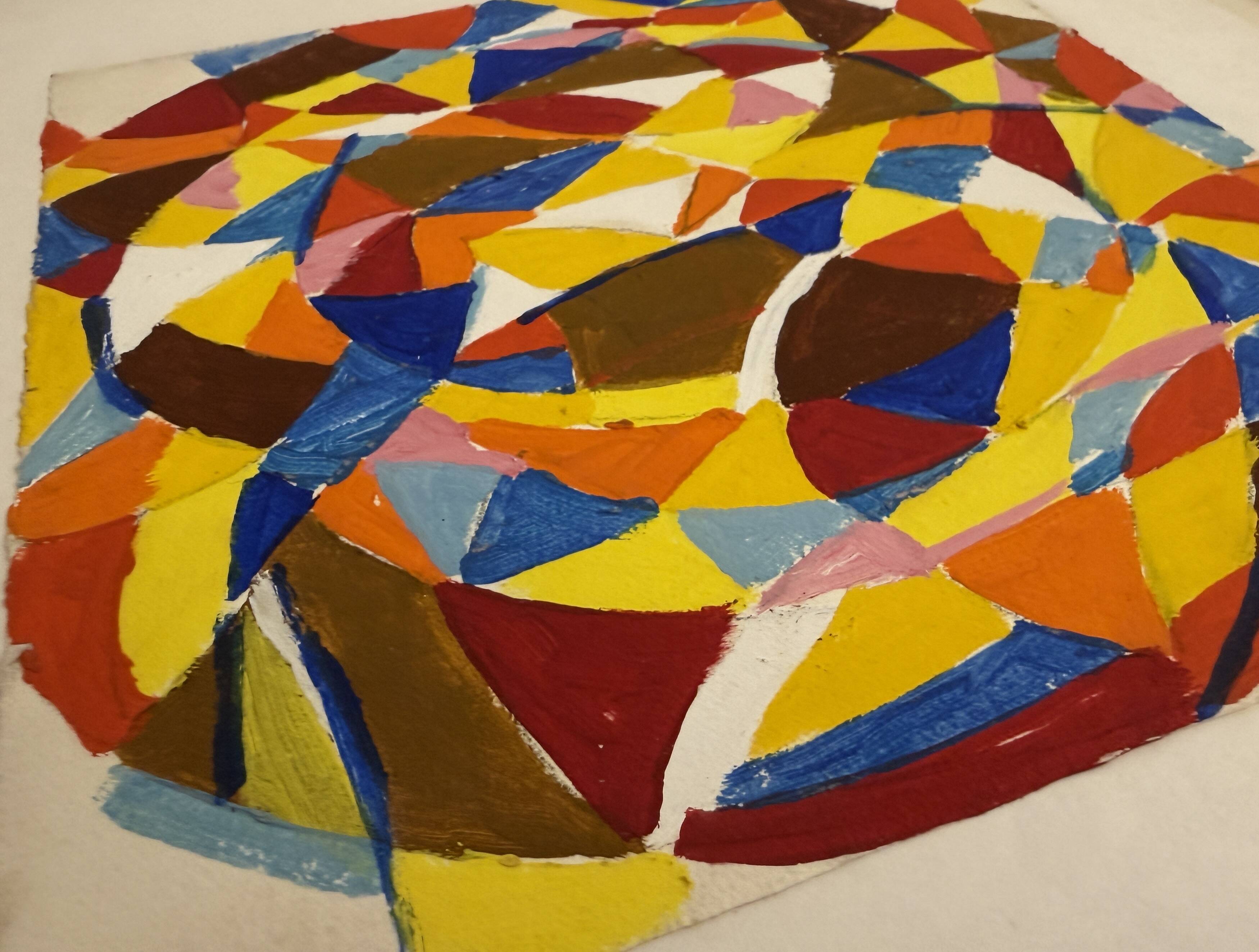 Helmut Dittmann – Vivid Circular Abstract Composition, Striking Multicolour