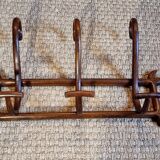Wall-mounted bistro coat rack with 3 hooks on a late 19th century frame