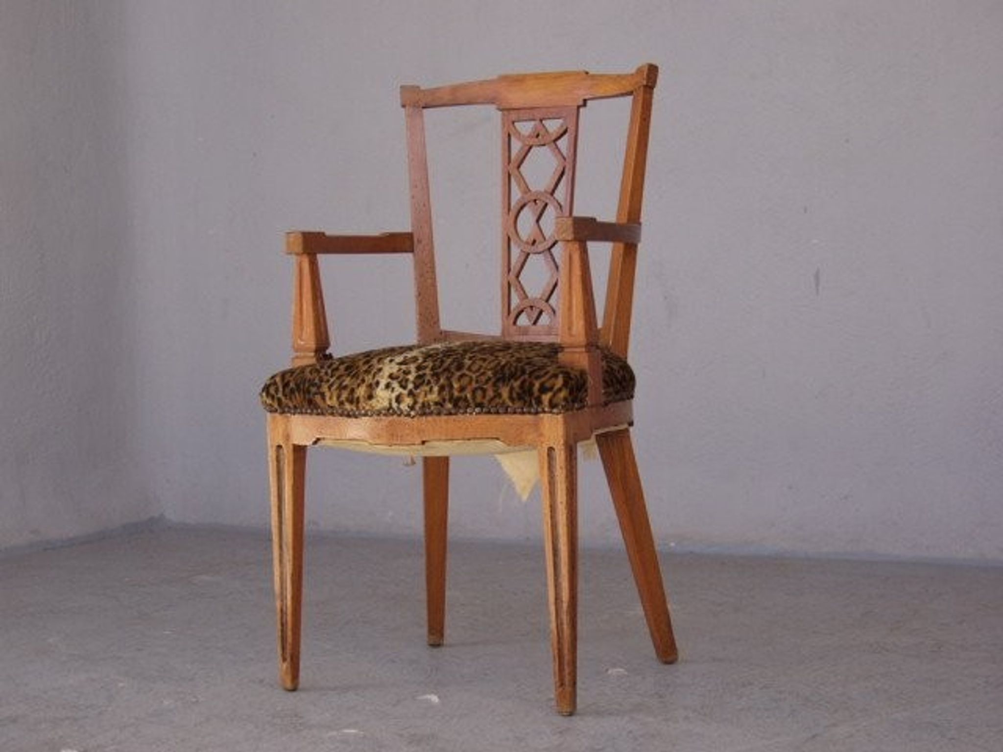 Fauteuil de bureau louis XVI en merisier
