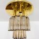Brass and Smoked Glass Chandelier by Glashütte Limburg