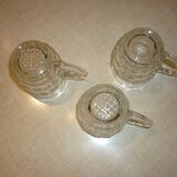 Set of 3 small glass beer mugs/glasses