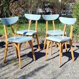 Set of 4 Luterma banana model bistro chairs from the 1960s.