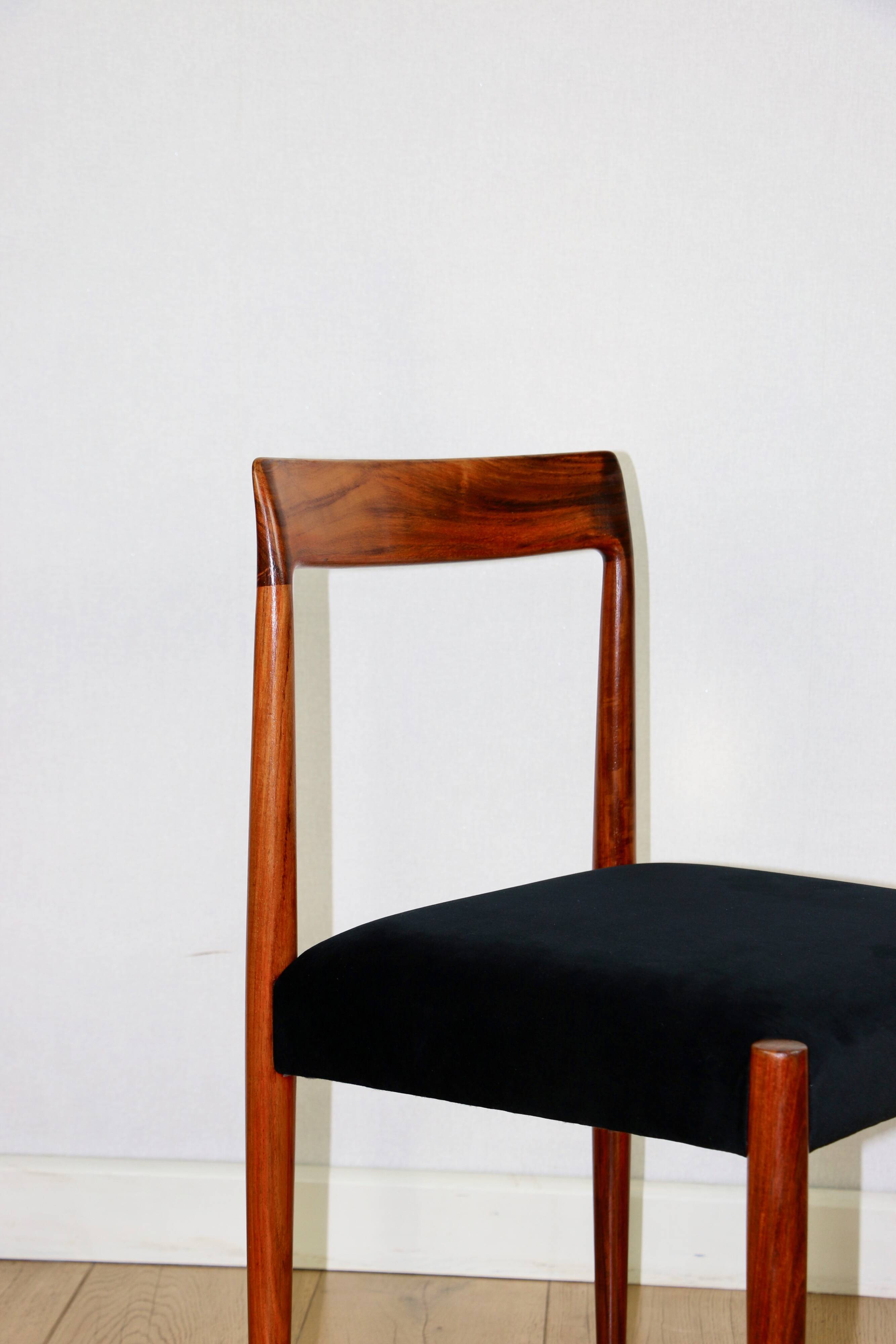 German Lübke vintage black chairs - 4 pieces - great set