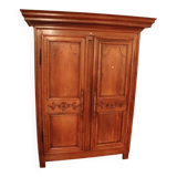 Grande Armoire "Maison de Famille" XIXe - Bois Blond Massif (Merisier